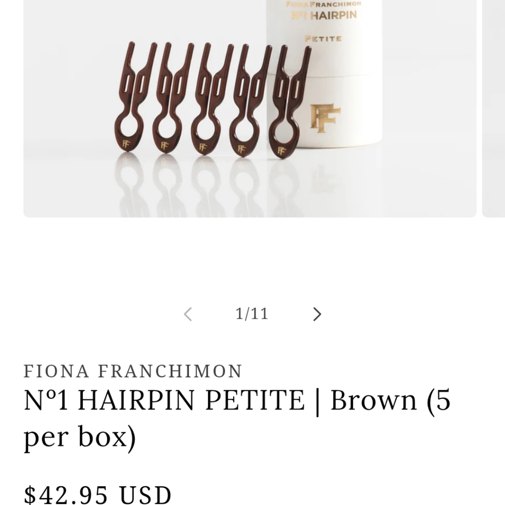 Fiona Franchimon petite 5 hair pins (used once)